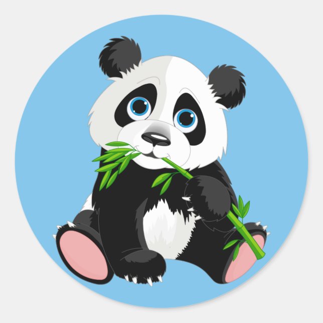 Sticker Rond Bear de Panda de caricature mignonne (Devant)