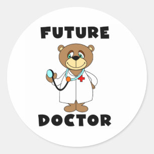 Sticker Rond Bear Future Doctor