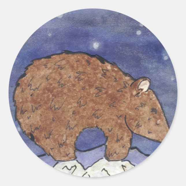 Sticker Rond bear in the moon light (Devant)