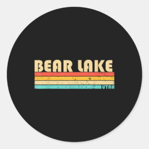Sticker Rond Bear Lake Utah Drôle de pêche Camping d'été
