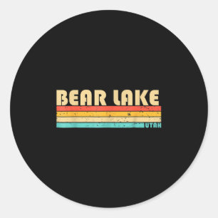 Sticker Rond Bear Lake Utah Drôle de pêche Camping d'été