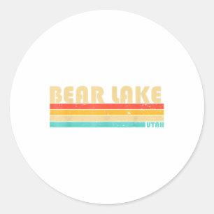 Sticker Rond BEAR LAKE UTAH Fun Fishing Camping été