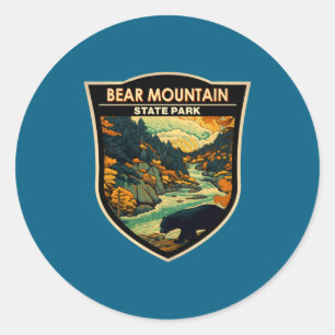 Sticker Rond Bear Mountain State Park New York Voyage Vintage