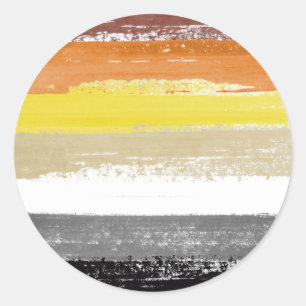 Sticker Rond Bear Pride Paint Stripes