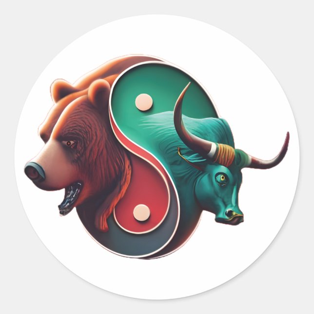 Sticker Rond Bear vs Bull Trading (Devant)