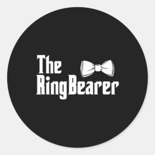 Sticker Rond Bearer de l'anneau Bowtie de l'anneau de Dude Mari