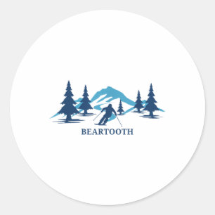 Sticker Rond Beartooth Wyoming Ski Resort Ski Skier T-shirt_