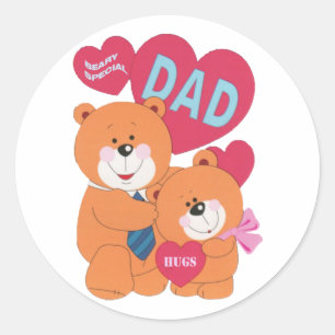 Sticker Rond Beary Special Papa