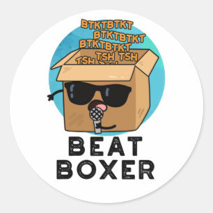 Sticker Rond Beat Boxer Funny Beatboxbox Pun