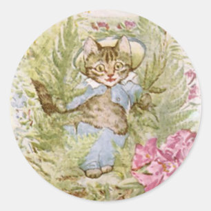Sticker Rond Béatrix classique Potter Cute Kitten