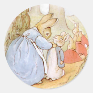 Sticker Rond Béatrix classique Potter mignon lapin
