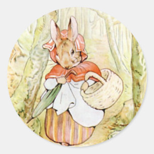 Sticker Rond Béatrix classique Potter mignon lapin