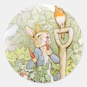 Sticker Rond Béatrix classique Potter mignon lapin