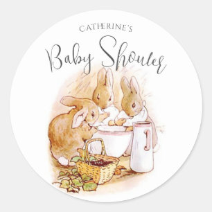 Sticker Rond Beatrix Potter Pink Personnalisé