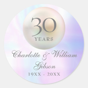 Sticker Rond Beau 30e anniversaire de la perle
