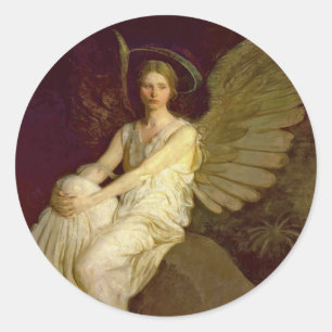 Sticker Rond Beau Angel Vintage