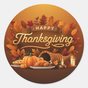 Sticker Rond Beau Bon thanksgiving