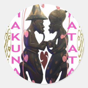 Sticker Rond Beau Couple Africain Incroyable : Un Art Romantiqu