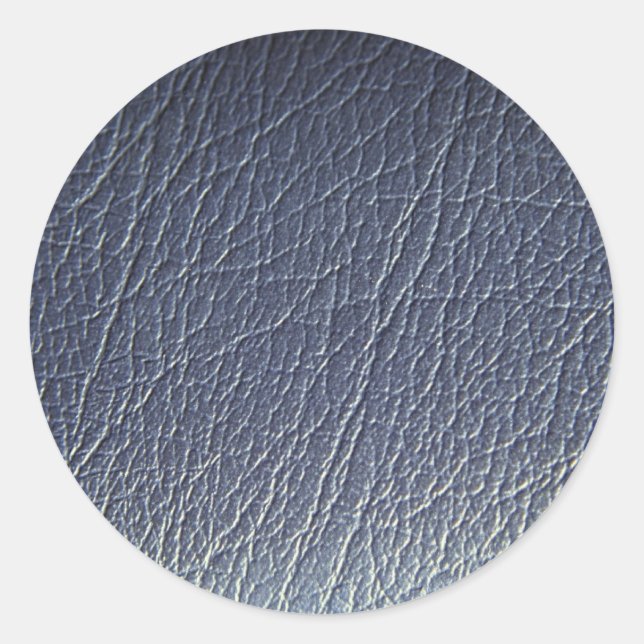 Sticker Rond Beau cuir bleu (Devant)