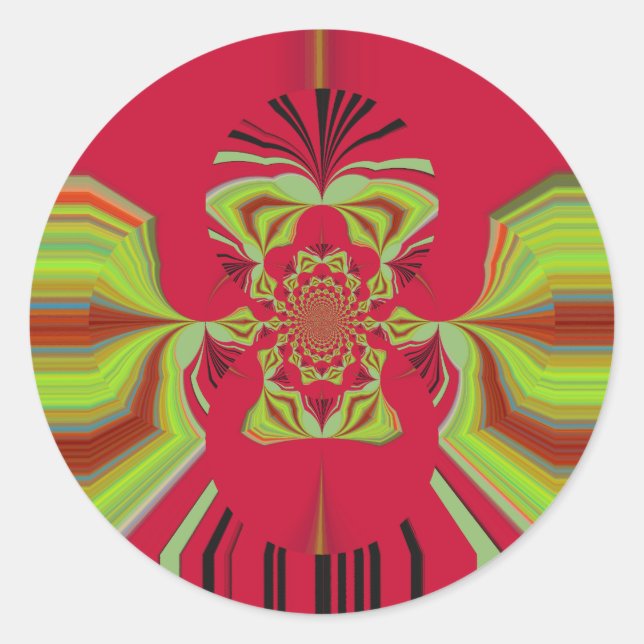 Sticker Rond Beau Extraordinaire Africain rouge Motif Motif (Devant)