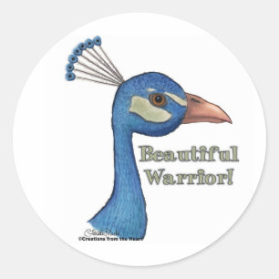 Sticker Rond Beau guerrier