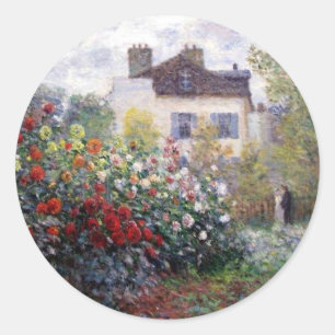 Sticker Rond Beau Jardin aux Fleurs avec Monet
