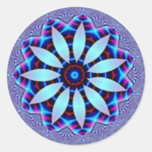 Sticker Rond Beau Kaleidoscope Floral