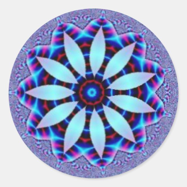 Sticker Rond Beau Kaleidoscope Floral (Devant)