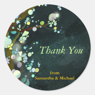 Sticker Rond Beau Merci Mariage de nuit