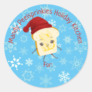 Sticker Rond Beau pain casquette d'hiver de la cuisine de la no