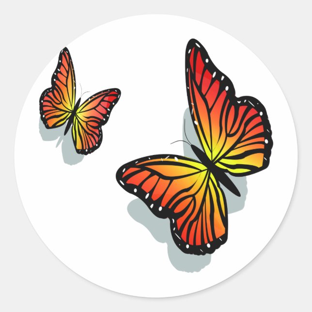 Sticker Rond Beau papillon (Devant)