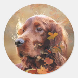 Sticker Rond Beau plateau rouge irlandais