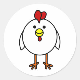 Sticker Rond Beau poulet