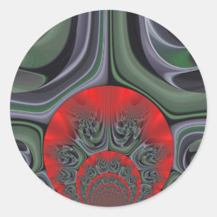 Sticker Rond Beau Rouge Aurora Art Imprimer