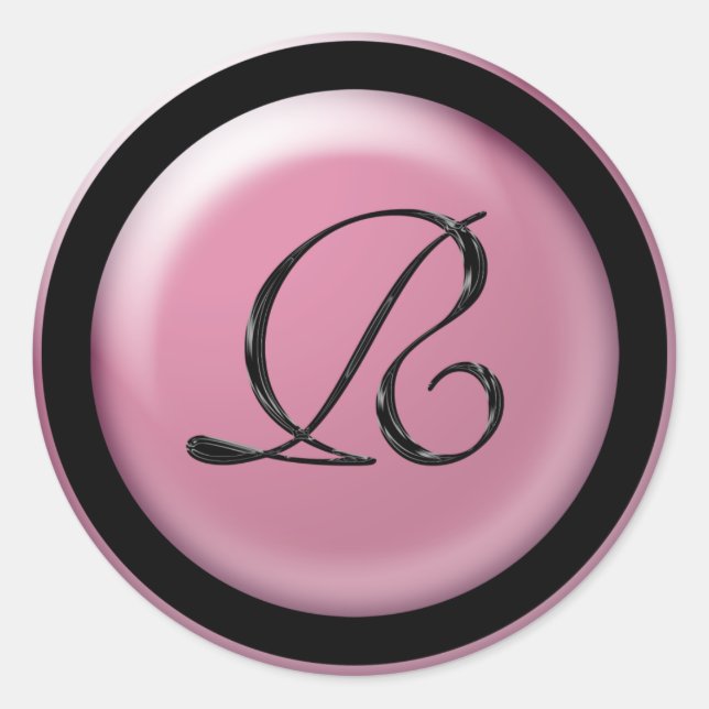Sticker Rond Beau Sceau Enveloppe En Rose (Devant)