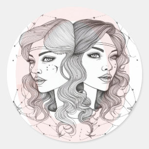 Sticker Rond beau style Gemini