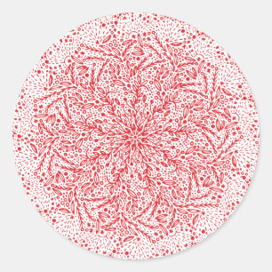 Sticker Rond Beau Timbre de Noël des étoiles rouges