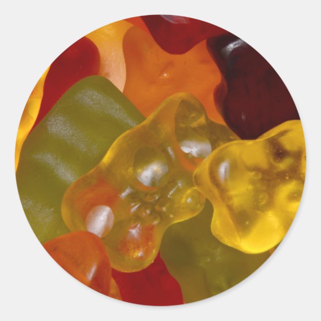 Sticker Rond Beaucoup de bonbons gélifiés colorés (Devant)