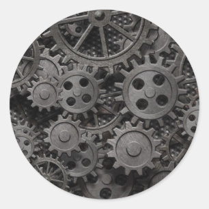 Sticker Rond Beaucoup de vieilles vitesses en métal ou pièces
