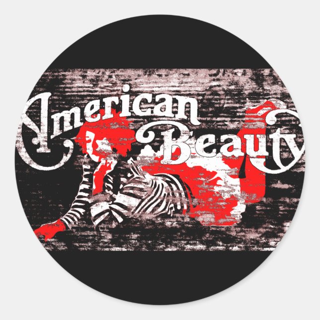 Sticker Rond Beauté américaine (Devant)