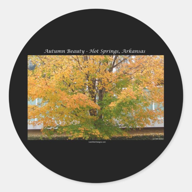 Sticker Rond Beauté d'automne sources chaudes, Arkansas Vêtemen (Devant)