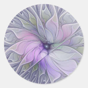 Sticker Rond Beauté Époustouflante Fleur d'Art Fractal Abstrait