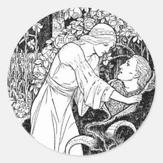 Sticker Rond beauté et bête