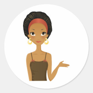 Sticker Rond Beauté noire