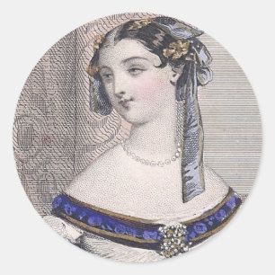 Sticker Rond Beauté victorienne par Jules David - Superbe visag