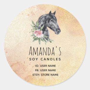 Sticker Rond Beautiful Horse Head