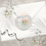 Sticker Rond Beautiful Pearl 30th Anniversary<br><div class="desc">Doté d'un beau coeur de perles et de perles,  cet autocollant chic 30e anniversaire de mariage peut être personnalisé avec vos informations spéciales d'anniversaire de perles sur un arrière - plan perle. Conçu par Thisisnotme©</div>