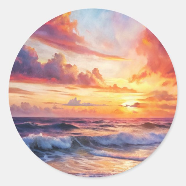 Sticker Rond Beautiful Sunset (Devant)