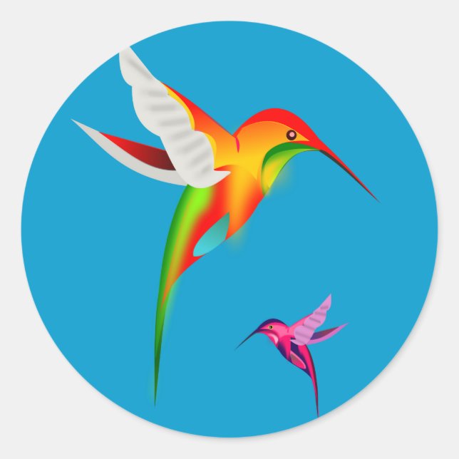 Sticker Rond Beaux colibris (Colibri) (Devant)