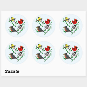 Sticker Rond Beaux oiseaux Jardins
